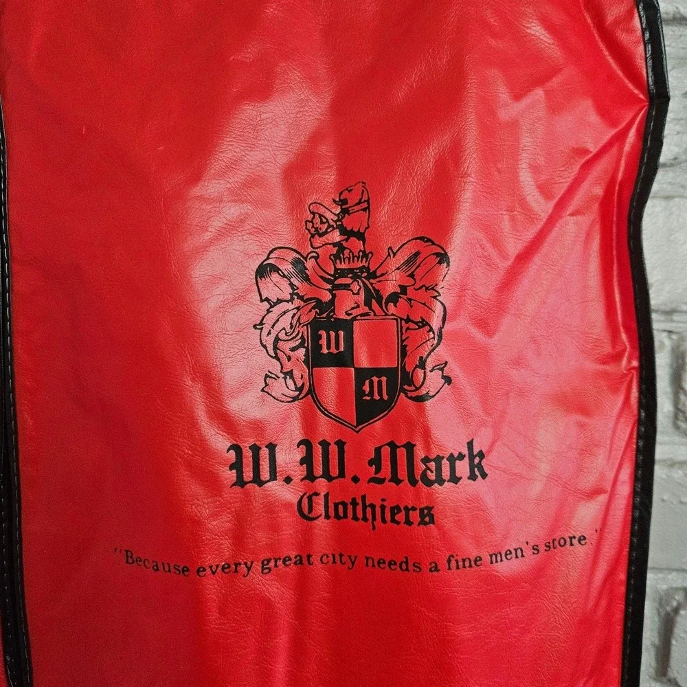 Vintage W.W. Mark Clothiers Red‎ Vinyl Garment Bag